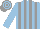 LIGHT BLUE and GREY stripes, LIGHT BLUE sleeves, hooped cap