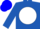 Royal blue, white ball, blue cap