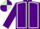 Purple, light green seams, quartered cap
