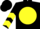Black, playing cards emblem on yellow ball, yellow chevrons on sleeves, black cap