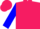 Rose, blue 'abc', blue bars and cuffs on sleeves, rose cap