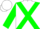 White, green cross sashes, green shamrocks on sleeves