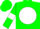Green, white ball, green armlets on white sleeves, green cap