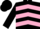 Black, pink chevrons, black cap