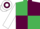 Emerald green & maroon quartered, white sleeves, white & maroon hooped cap