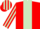 Red, light green stripe, striped sleeves and cap