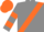 Grey, orange sash, sleeves and hoop on cap