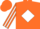 Orange, orange 'vb' on white diamond on back, white diamond stripe on sleeves