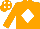 ORANGE, white diamond, orange cap, white diamonds