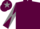 Maroon, grey diabolo on sleeves, maroon cap, grey star