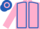 PINK, royal blue seams, hooped cap