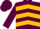 Maroon, gold chevrons, maroon cap