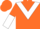 Orange, white triangular panel, orange and white halved sleeves