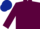 Maroon, dark blue cap