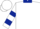 White, Dark Blue collar and hooped sleeves