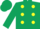 Dark green, yellow spots, dark green sleeves and cap
