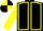 Black, Yellow seams and sleeves, quartered cap