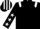 Black, white epaulettes, white stars on sleeves, striped cap