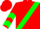 Red, green sash, green chevrons on sleeves, red cap