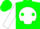 Green, green 't' on white ball, green dots on white sleeves, green cap