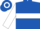 Royal blue, white hoop, white hoop on sleeves