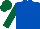 Royal Blue, Dark Green sleeves and cap