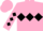 Pink, black double diamond hoop, black diamonds on sleeves