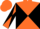 Orange & black  diagonal quarters