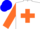 White body, orange cross belts, orange arms, blue cap