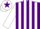 Purple and White stripes, White sleeves, White cap, Purple star
