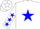 White, blue 'southern okie boys' and star, blue stars on sleeves