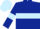 Dark blue, light blue hoop, armlets and cap