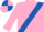 Pink, Royal Blue sash, quartered cap