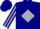 Navy blue, silver diamond framed  'h', silver diamond stripe on sleeves