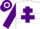 White, purple cross of lorraine & hoop on slvs, hooped cap