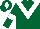 Dark green, white chevron, white armlet, white diamond on cap