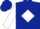 Dark blue, white diamond & sleeves, dark blue cap