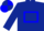 Dark blue body, soft blue hollow box, dark blue arms, soft blue cap, dark blue quartered
