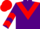 Purple, red chevron, chevrons on sleeves, red cap