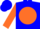 Blue, blue 's' on orange ball, blue hoops on orange sleeves, blue cap