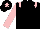 Black, pink epaulettes & sleeves, pink star on cap