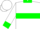 White, green zigzag hoop, green cuffs & collar