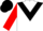 White body, black chevron, red arms, black cap