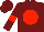 Burgundy, scarlet ball, scarlet armlets on sleeves