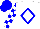 White, blue diamond frame, blue blocks on sleeves, blue cap