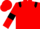 Red body, black epaulettes, red arms, black armlets, red cap