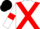 White, red cross sashes, black hoops on white sleeves, red armlets, black cap