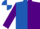 ROYAL BLUE & PURPLE HALVED, purple sleeves, royal blue & white quartered cap