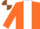 orange, white stripe, orange sleeves, brown and white quartered cap