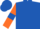 Royal Blue, Orange spot, Orange sleeves, Royal Blue armlets, Royal Blue cap